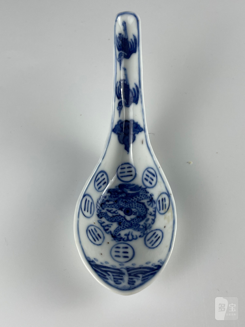 清光绪 青花龙纹羹匙 - 图2